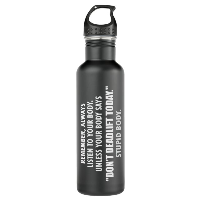 Bouteille D'eau En Acier Inoxydable Humour de motivation de gymnase drôle (Devant)