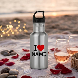 Bouteille d'eau en acier inoxydable I Heart Name