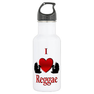 Bouteille D'eau En Acier Inoxydable I Heart Reggae Music