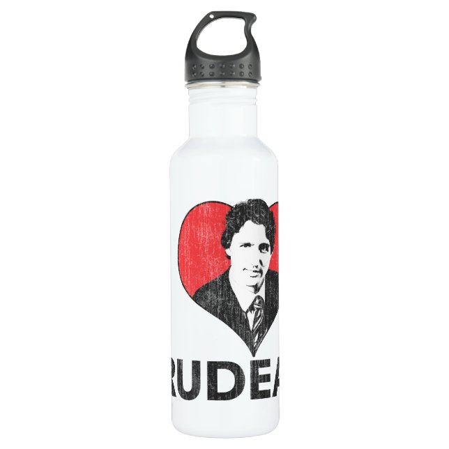 Bouteille D'eau En Acier Inoxydable I Heart Trudeau (Devant)