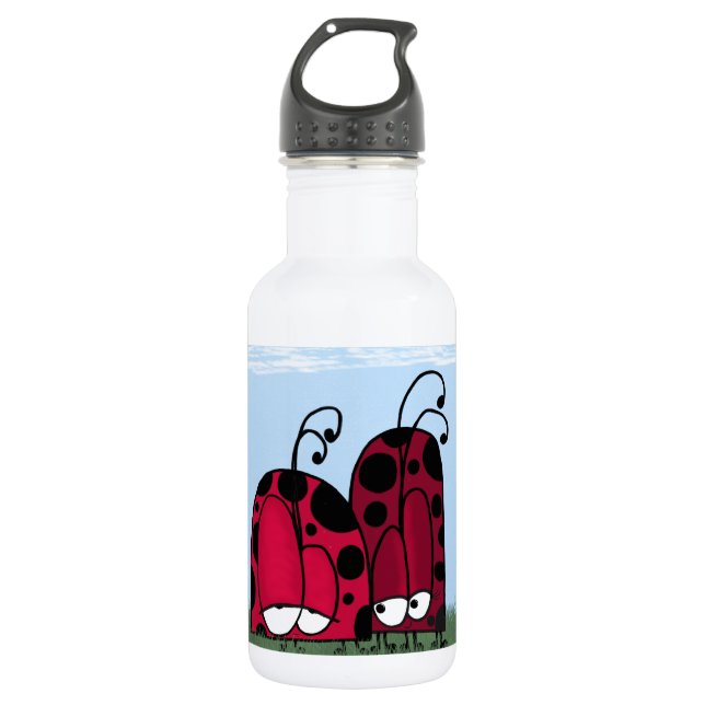 Bouteille D'eau En Acier Inoxydable Illustration de Ladybug d'amour non demandé (Devant)