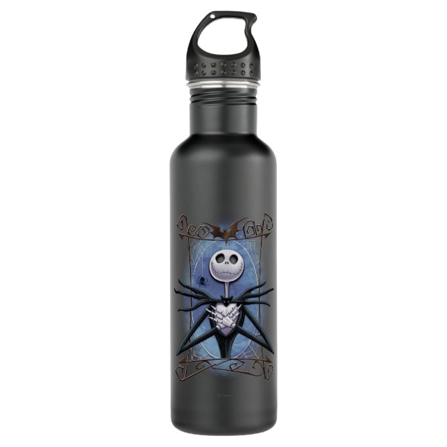 Bouteille D'eau En Acier Inoxydable Jack Skellington| Cadre Web de l'araignée (Devant)