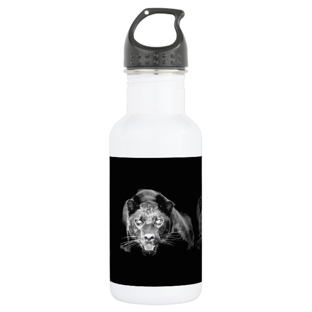 Bouteille D'eau En Acier Inoxydable Jaguar noir et blanc (Devant)