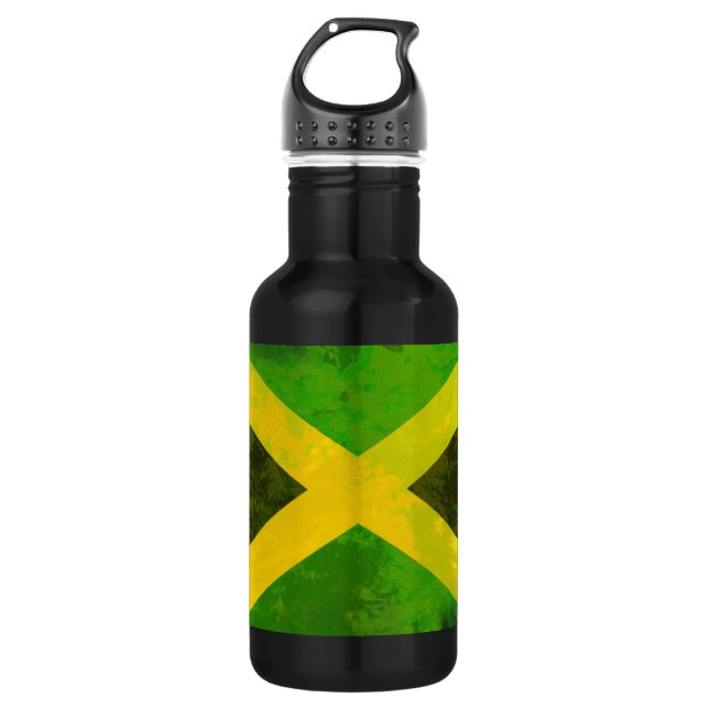 Bouteille D'eau En Acier Inoxydable jamaica flag - reggaots roots (Devant)