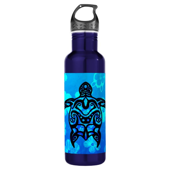 Bouteille D'eau En Acier Inoxydable Ketmie tribale de tortue (Devant)