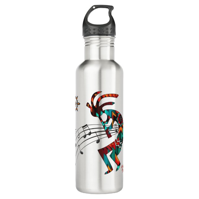 Bouteille d'eau en acier inoxydable Kokopelli Sud- (Devant)