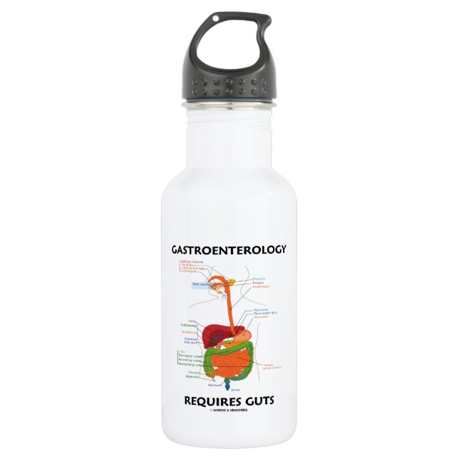 Bouteille D'eau En Acier Inoxydable La gastroentérologie exige des entrailles (Devant)