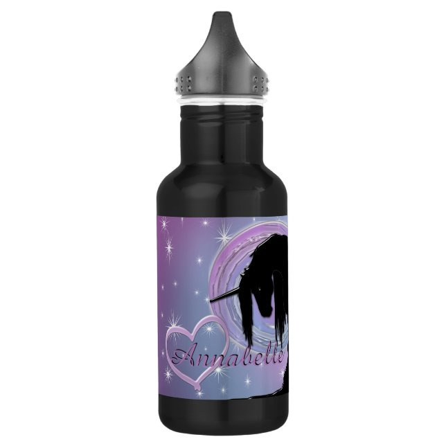 Bouteille D'eau En Acier Inoxydable La licorne noire mystique (Gauche)