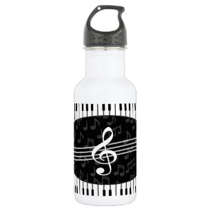 Bouteille D'eau En Acier Inoxydable La musique élégante note des clés de clef tripl