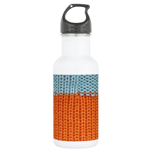 Bouteille D'eau En Acier Inoxydable Laine Turquoise et orange nue (Devant)