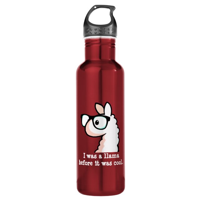 Bouteille D'eau En Acier Inoxydable Lama de hippie (Devant)
