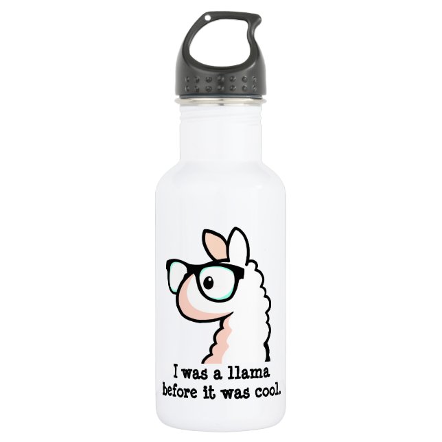 Bouteille D'eau En Acier Inoxydable Lama de hippie (Devant)