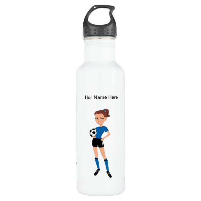 Bouteille D'eau En Acier Inoxydable Le football féminin sauvage (Devant)