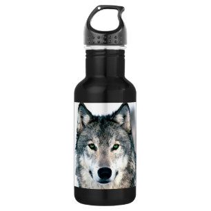 Bouteille D'eau En Acier Inoxydable Le loup observe le poster de animal sauvage de