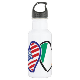 Bouteille D'eau En Acier Inoxydable Les Etats-Unis et coeurs patriotiques d'amour de