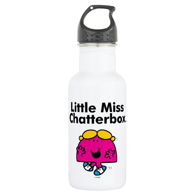 Bouteille D'eau En Acier Inoxydable Little Miss | Little Miss Chatterbox est si chatty (Devant)