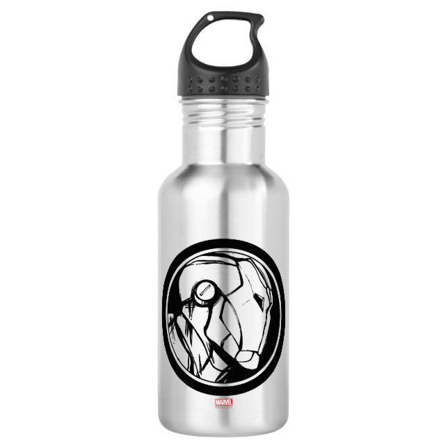 Bouteille D'eau En Acier Inoxydable Logo du profil d'Iron Man (Devant)
