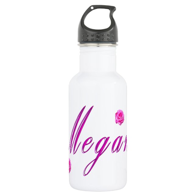 Bouteille D'eau En Acier Inoxydable Logo Megan Girl Name, (Devant)