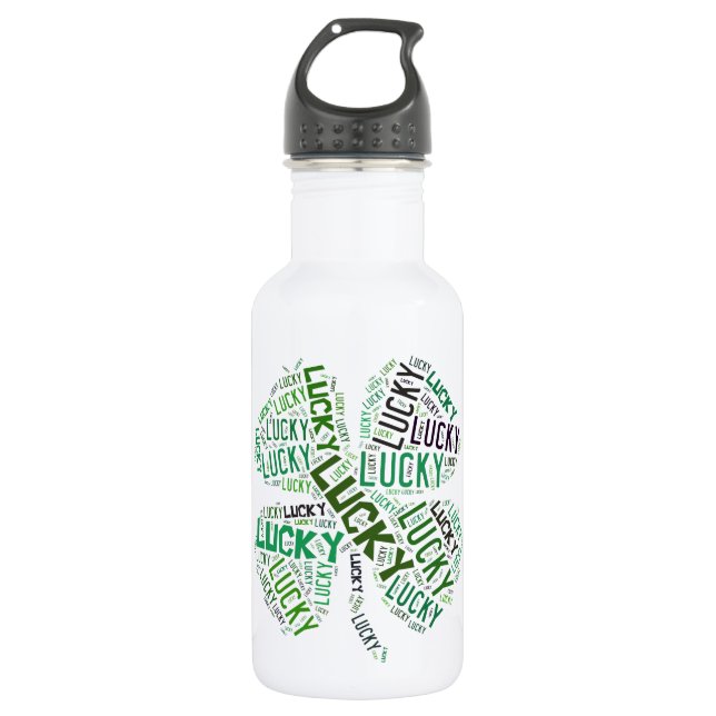 Bouteille D'eau En Acier Inoxydable Lucky Clover Word (Devant)