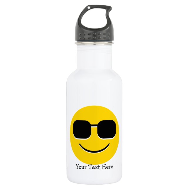 Bouteille D'eau En Acier Inoxydable Lunettes de soleil fraîches Emoji (Devant)