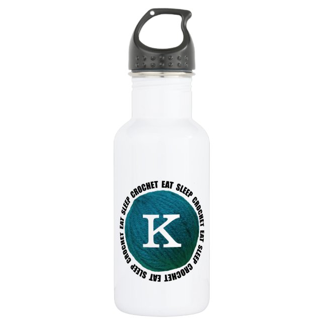 Bouteille D'eau En Acier Inoxydable Manger Crochet de sommeil ・ Monogramme de fils (Devant)