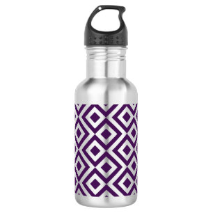Bouteille D'eau En Acier Inoxydable Meandre violet et blanc
