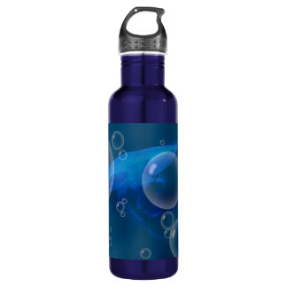 Bouteille D'eau En Acier Inoxydable Méduses de lune à la mer Bubbled