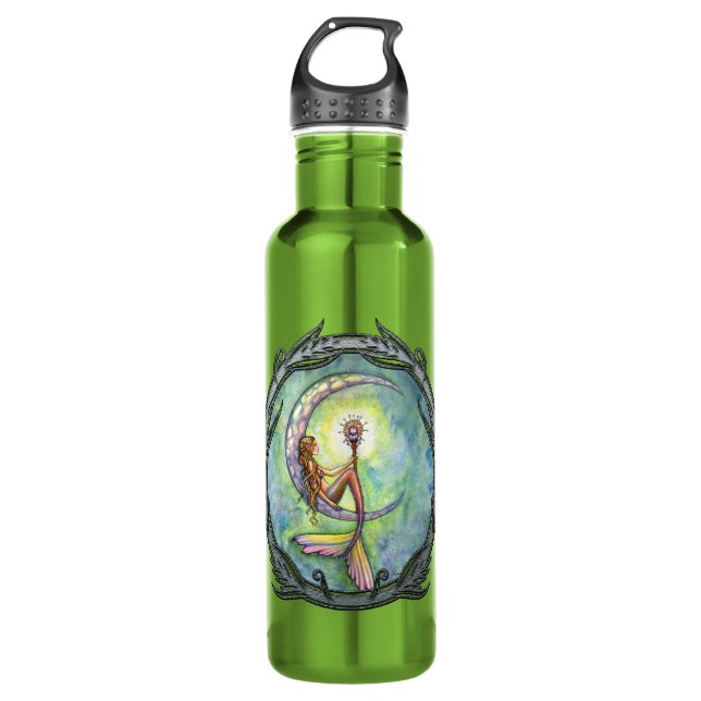 Bouteille D'eau En Acier Inoxydable Mermaid Moon Imaginaire Art (Devant)