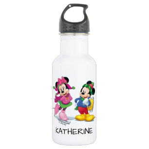 Bouteille D'eau En Acier Inoxydable Mickey & Minnie Patinage sur glace