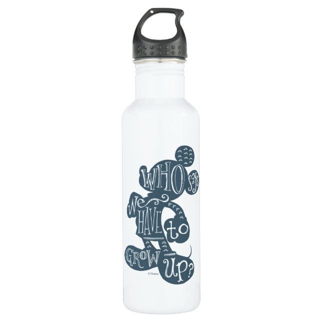 Bouteille D'eau En Acier Inoxydable Mickey | Qui Dit Que Nous Devons Croître ? (Devant)