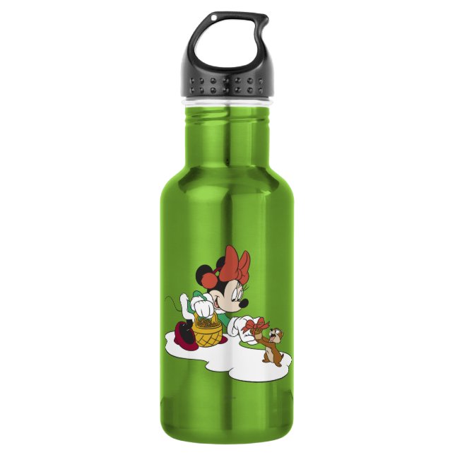 Bouteille D'eau En Acier Inoxydable Minnie avec un Chipmunk (Devant)