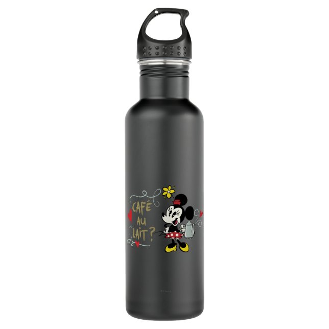 Bouteille D'eau En Acier Inoxydable Minnie française | Caf � au Lait ? (Devant)