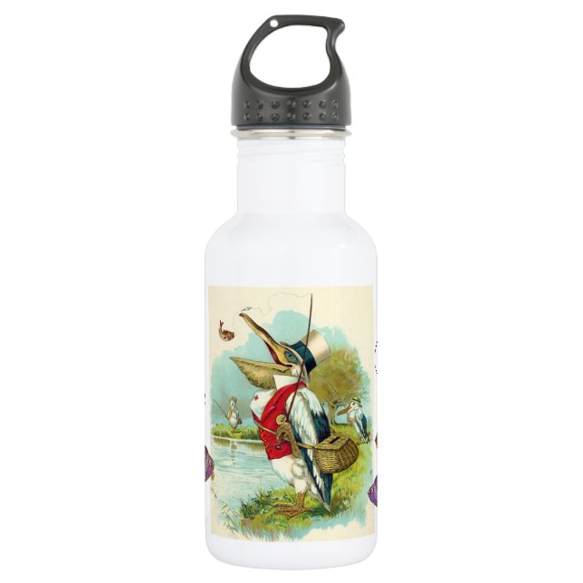 BOUTEILLE D'EAU EN ACIER INOXYDABLE MONOGRAM DE LA PÊCHE M. PELICAN (Devant)