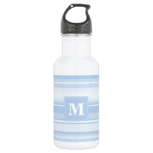 Bouteille D'eau En Acier Inoxydable Monogramme Bleu rayures