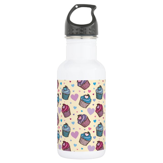 Bouteille D'eau En Acier Inoxydable Motif de coeur Pastel Cupcake (Devant)