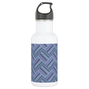 Bouteille D'eau En Acier Inoxydable Motif de tissage en diagonale gris bleu