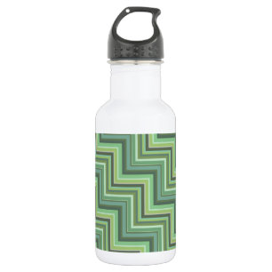 Bouteille D'eau En Acier Inoxydable Motif d'escalier à rayures vert olive
