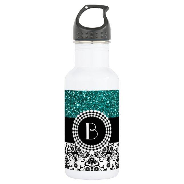 Bouteille D'eau En Acier Inoxydable Motif élégant de parties scintillantes et de (Devant)