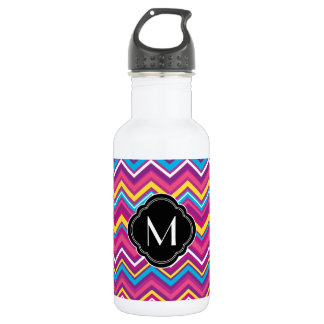 Bouteille D'eau En Acier Inoxydable Motif et monogramme colorés de chevron
