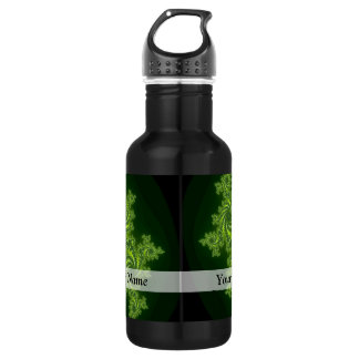 Bouteille D'eau En Acier Inoxydable Motif fractal numérique vert