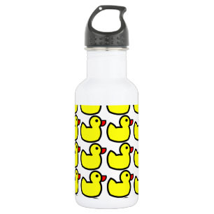 Bouteille D'eau En Acier Inoxydable Motif mignon en caoutchouc jaune lumineux mignon