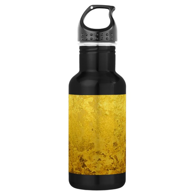 Bouteille D'eau En Acier Inoxydable motif OR pur / feuille d'or (Devant)
