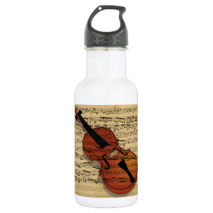 Bouteille D'eau En Acier Inoxydable Musique Vintage violon