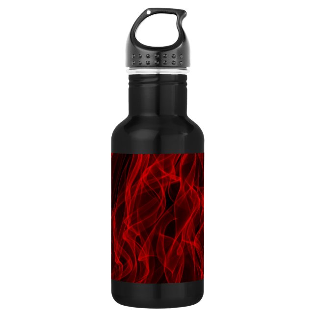 Bouteille D'eau En Acier Inoxydable Neon Red Curvy Line Abstrait Motif (Devant)