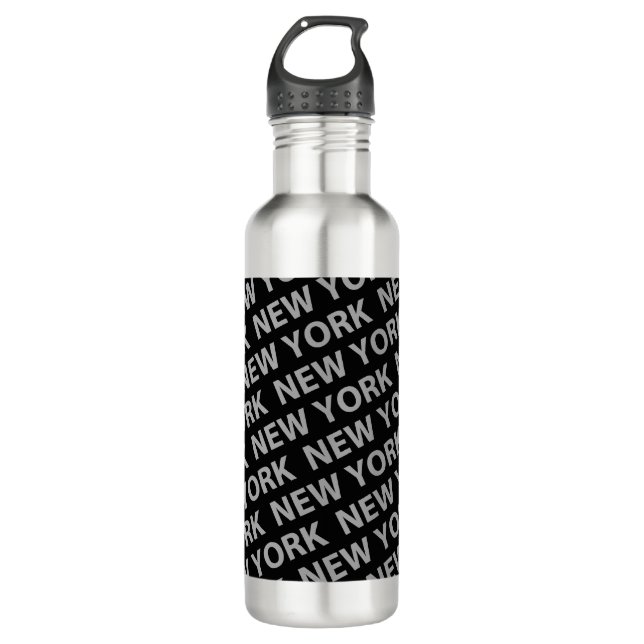 Bouteille D'eau En Acier Inoxydable New York Motif Grey (Devant)