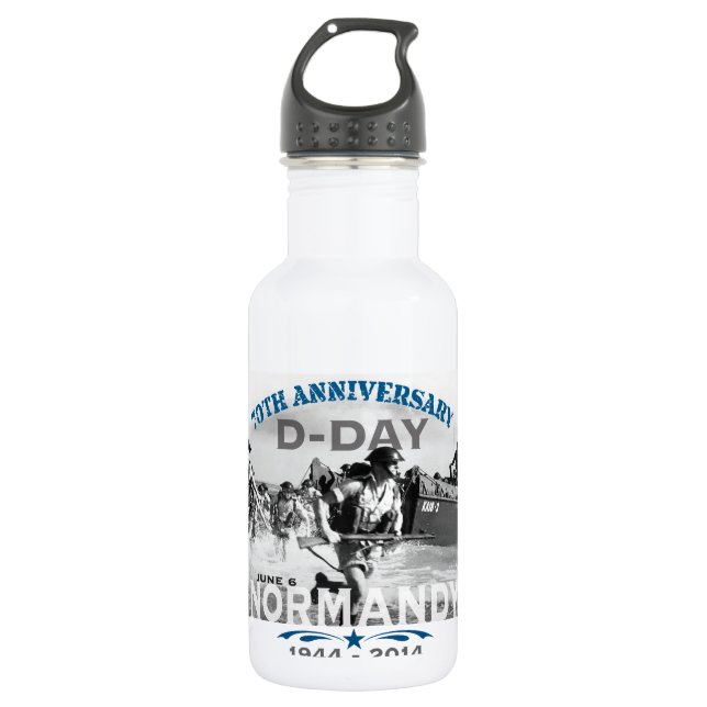Bouteille D'eau En Acier Inoxydable Normandie 70e anniversaire du jour J (Devant)