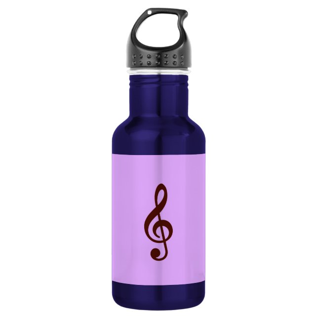 Bouteille D'eau En Acier Inoxydable Note musicale violette (Devant)