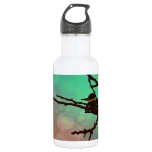 Bouteille D'eau En Acier Inoxydable Oiseau Sur Une Branche -Aqua N Rose