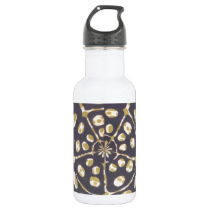 Bouteille D'eau En Acier Inoxydable Olive Green Polka Point Radial Motif Art Imprimer