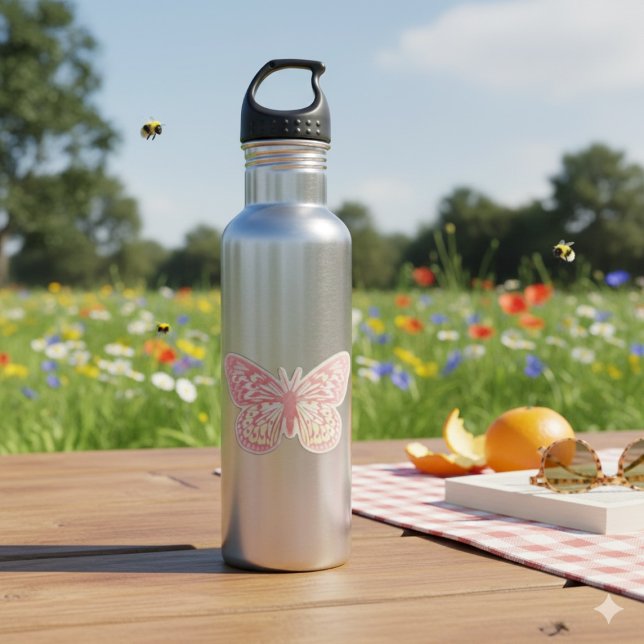 Bouteille d'eau en acier inoxydable papillon (Créateur téléchargé)